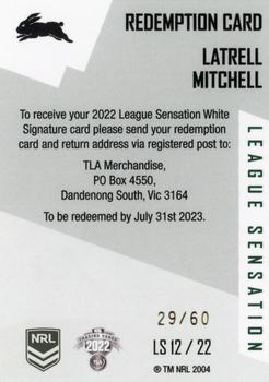 2022 NRL Elite - League Sensations Signatures White Redemption #LS12 Latrell Mitchell Back